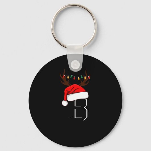 Monogrammed Family Christmas Matching Outfits  Sleutelhanger (Voorkant)