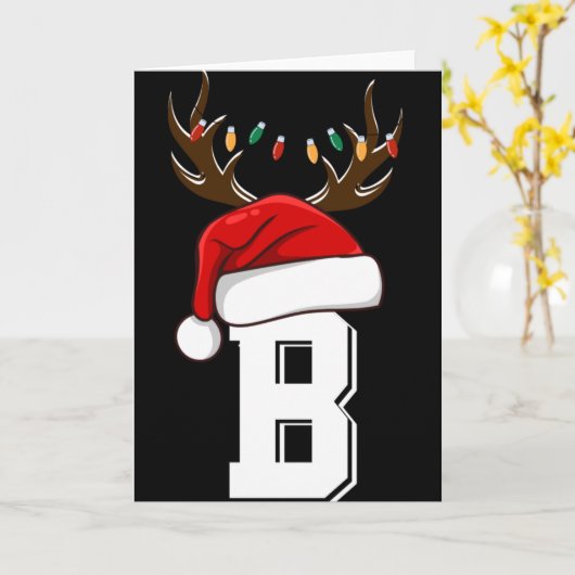 Monogrammed Family Christmas Matching Outfits T Sh Kaart (Gele Bloem)