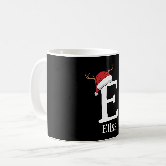 Monogrammed Family Christmas Personalize With Name Koffiemok (Voorkant links)