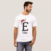 Monogrammed Family Christmas Personalize With Name T-shirt (Voorkant volledig)