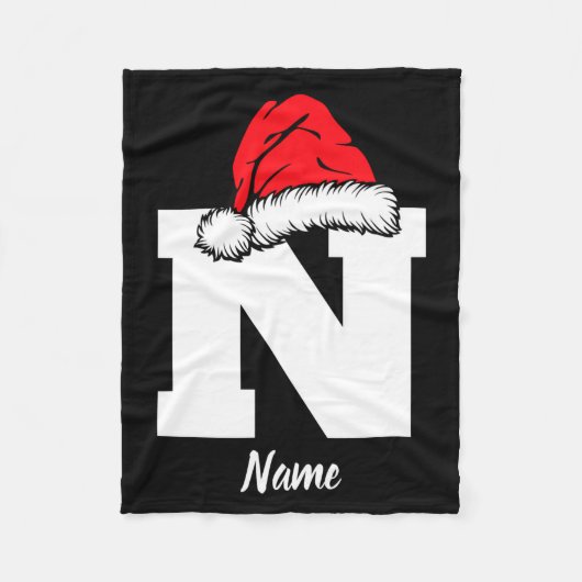 Monogrammed Family Christmas With Name  Fleece Deken (Voorkant)