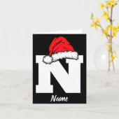 Monogrammed Family Christmas With Name  Kaart (Gele Bloem)
