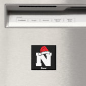 Monogrammed Family Christmas With Name  Magneet (Insitu (Vaatwasser))