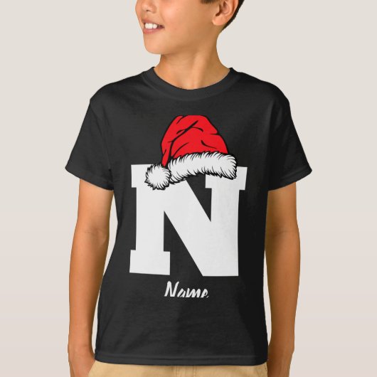 Monogrammed Family Christmas With Name  T-shirt (Voorkant)