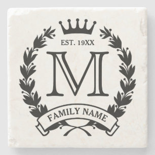 Monogrammed Family Logo Stone Onderzetter