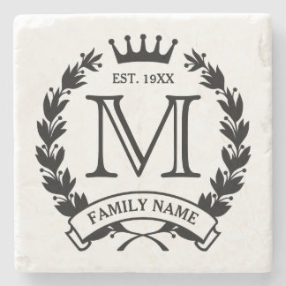 Monogrammed Family Logo Stone Onderzetter