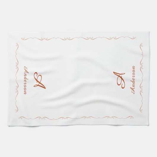 Monogrammed Family Name Theedoek (Horizontaal)