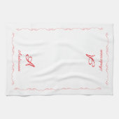 Monogrammed Family Name Theedoek (Horizontaal)