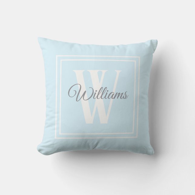 Monogrammed Family name Throw Pillow Kussen (Voorkant)