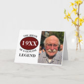 Monogrammed Father Birthday Legend Fotosjabloon Kaart (Gele Bloem)