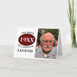 Monogrammed Father Birthday Legend Fotosjabloon Kaart