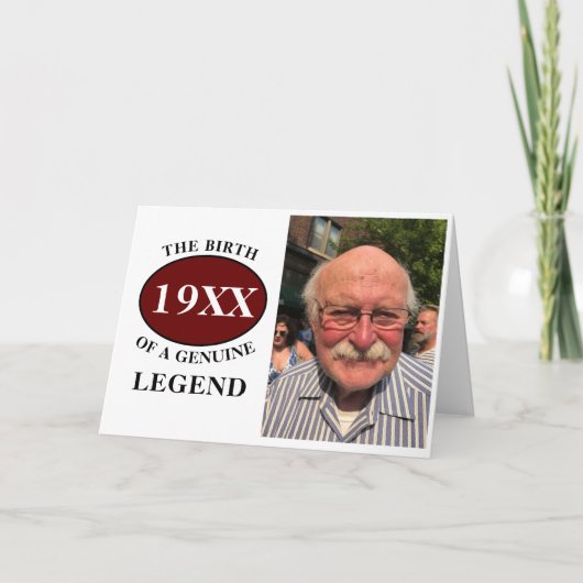 Monogrammed Father Birthday Legend Fotosjabloon Kaart (Voorkant)