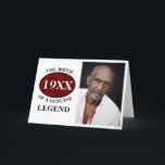 Monogrammed Father Birthday Legend Fotosjabloon Kaart<br><div class="desc">Foto sjabloon elk jaar "Geboorte van een legende" kaart voor die speciale vader. Voeg de foto en het jaar toe zoals gewenst in de sjabloon velden en creëer een unieke 40e, 50e, 60e of een ander verjaardagsfeestaccessoire. Werk dit samen met de bijpassende geschenken, party accessoires en kleding die beschikbaar zijn...</div>