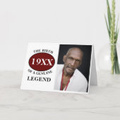 Monogrammed Father Birthday Legend Fotosjabloon Kaart (Voorkant)