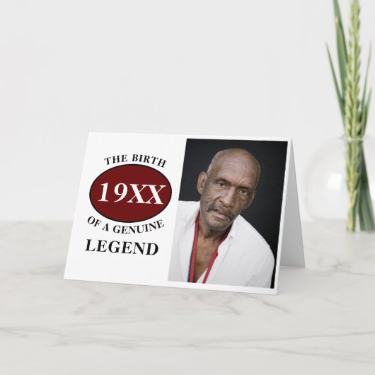 Monogrammed Father Birthday Legend Fotosjabloon Kaart (Voorkant)