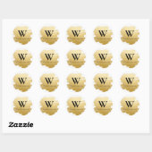 Monogrammed Faux Gold Folie geborsteld Envelope Se Ronde Sticker (Vel)