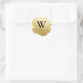Monogrammed Faux Gold Folie geborsteld Envelope Se Ronde Sticker (Tas)