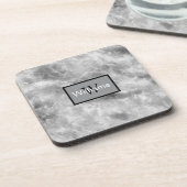 Monogrammed Faux Marble  Bier Onderzetter (Linkerzijde)