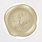 Monogrammed Faux Metallic look Wax Seals Labels (Design 2)