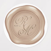 Monogrammed Faux Metallic look Wax Seals Labels (Design 1)