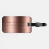 Monogrammed Faux Roos Gold Metallic Texture Bagagelabel (Achterkant horizontaal)