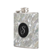 Monogrammed Faux White Moeder van Pearl Heupfles (Links)