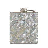 Monogrammed Faux White Moeder van Pearl Heupfles (Achterkant)