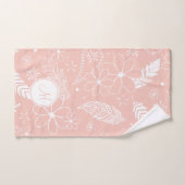 Monogrammed Feathers Flower Doodles roze ELKE kleu Bad Handdoek (Handdoek)