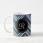Monogrammed Feminine Tribal Chevron Pattern Koffiemok (Links)