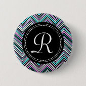 Monogrammed Feminine Tribal Chevron Pattern Ronde Button 5,7 Cm (Voorkant)