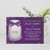 Monogrammed Firefly Mason Jar Couples Shower Kaart (Staand voorkant)