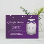 Monogrammed Firefly Mason Jar Vrijgezellenfeest Kaart (Staand voorkant)