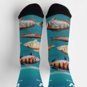 Monogrammed Fish Under Blue Ocean  Sokken (Top)