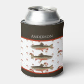 Monogrammed Fishermen Fly Fishing Brook Trout Blikjeskoeler (Blikje Voorkant)