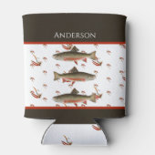 Monogrammed Fishermen Fly Fishing Brook Trout Blikjeskoeler (Achterkant)