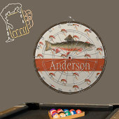 Monogrammed Fishermen Fly Fishing Brook Trout Dartbord