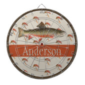 Monogrammed Fishermen Fly Fishing Brook Trout Dartbord (Voorkant)