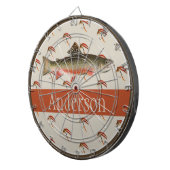 Monogrammed Fishermen Fly Fishing Brook Trout Dartbord (Voorkant Rechts)