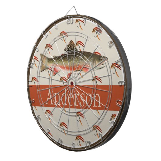 Monogrammed Fishermen Fly Fishing Brook Trout Dartbord (Voorkant Rechts)