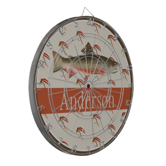 Monogrammed Fishermen Fly Fishing Brook Trout Dartbord (Voorkant Links)