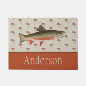 Monogrammed Fishermen Fly Fishing Brook Trout Deurmat (Voorkant)