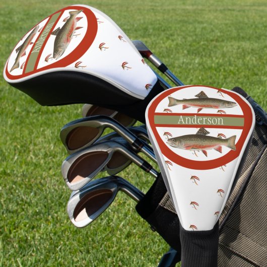 Monogrammed Fishermen Fly Fishing Brook Trout Golfheadcover