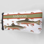 Monogrammed Fishermen Fly Fishing Brook Trout Golfheadcover (Voorkant)