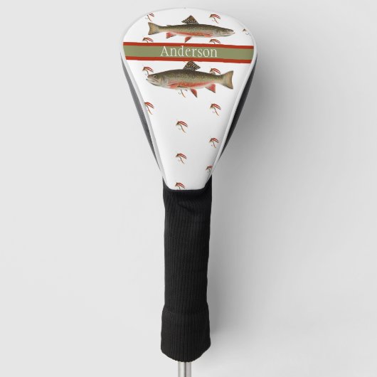 Monogrammed Fishermen Fly Fishing Brook Trout Golfheadcover (Voorkant)