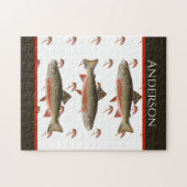 Monogrammed Fishermen Fly Fishing Brook Trout Legpuzzel (Horizontaal)