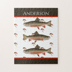 Monogrammed Fishermen Fly Fishing Brook Trout Legpuzzel