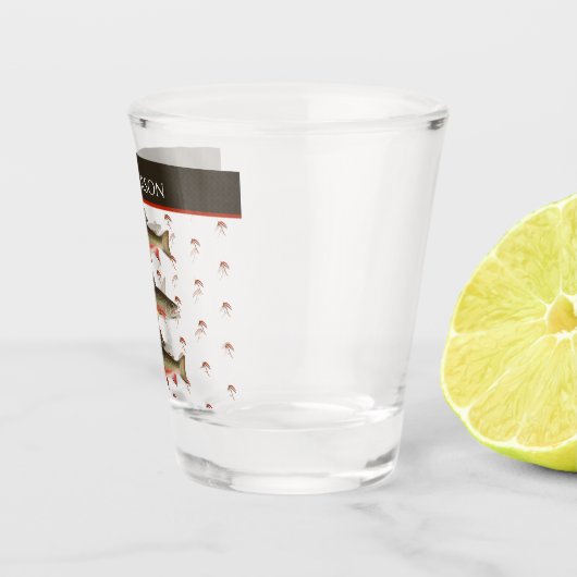 Monogrammed Fishermen Fly Fishing Brook Trout Shot Glas (Rechts)