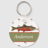 Monogrammed Fishermen Fly Fishing Brook Trout Sleutelhanger (Achterkant)