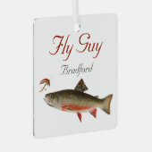 Monogrammed Fishermen Fly Fishing lure Metal Orn Metalen Ornament (Voorkant Rechts)