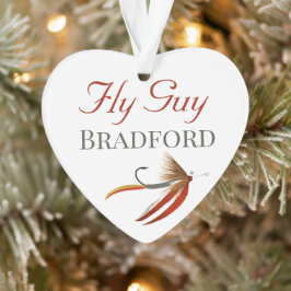 Monogrammed Fishermen Fly Fishing lure Ornament